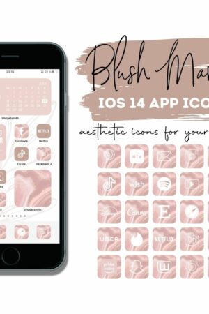 app icons ios 14 marble blush