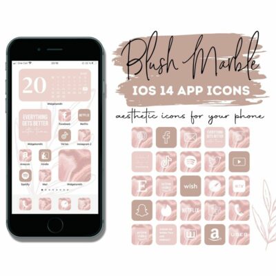 ios 14 app icons marble blush